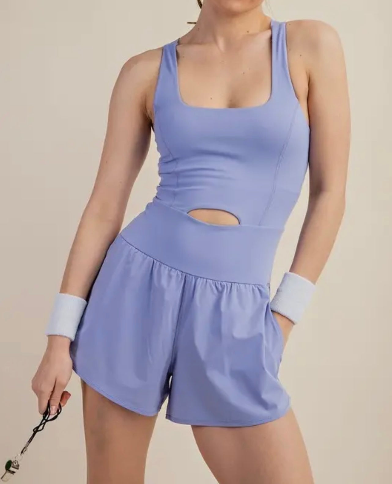 Butter Nylon Athletic Romper