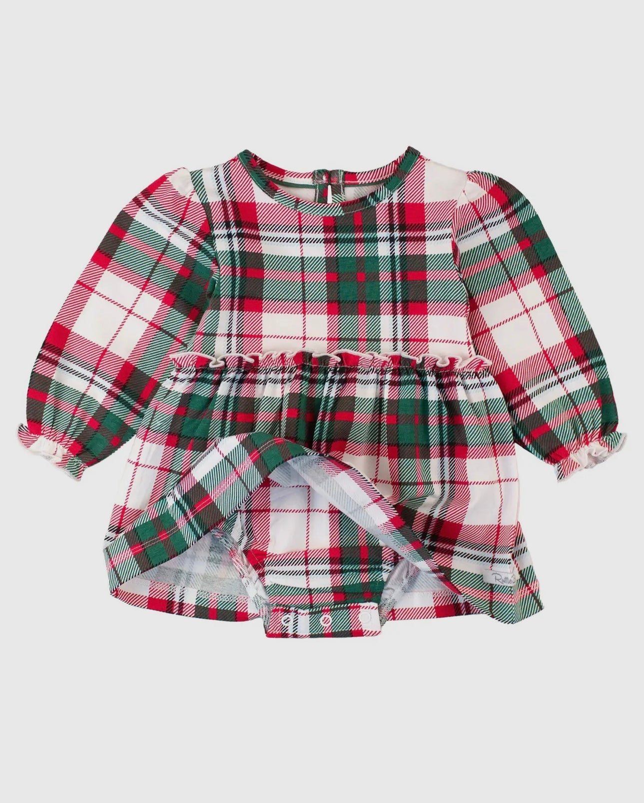 Baby Girls Plaid Knit Long Sleeve Skirted Romper