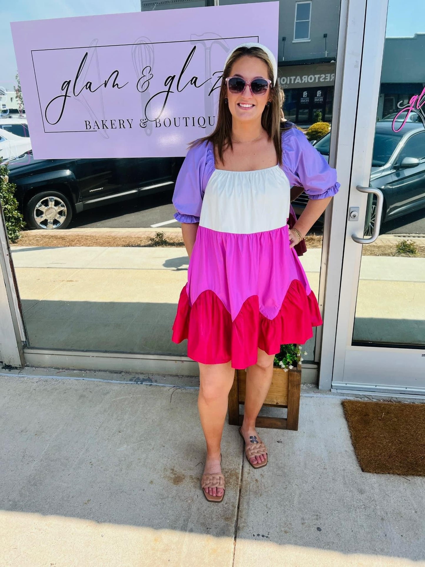 Color Block Babydoll Dress