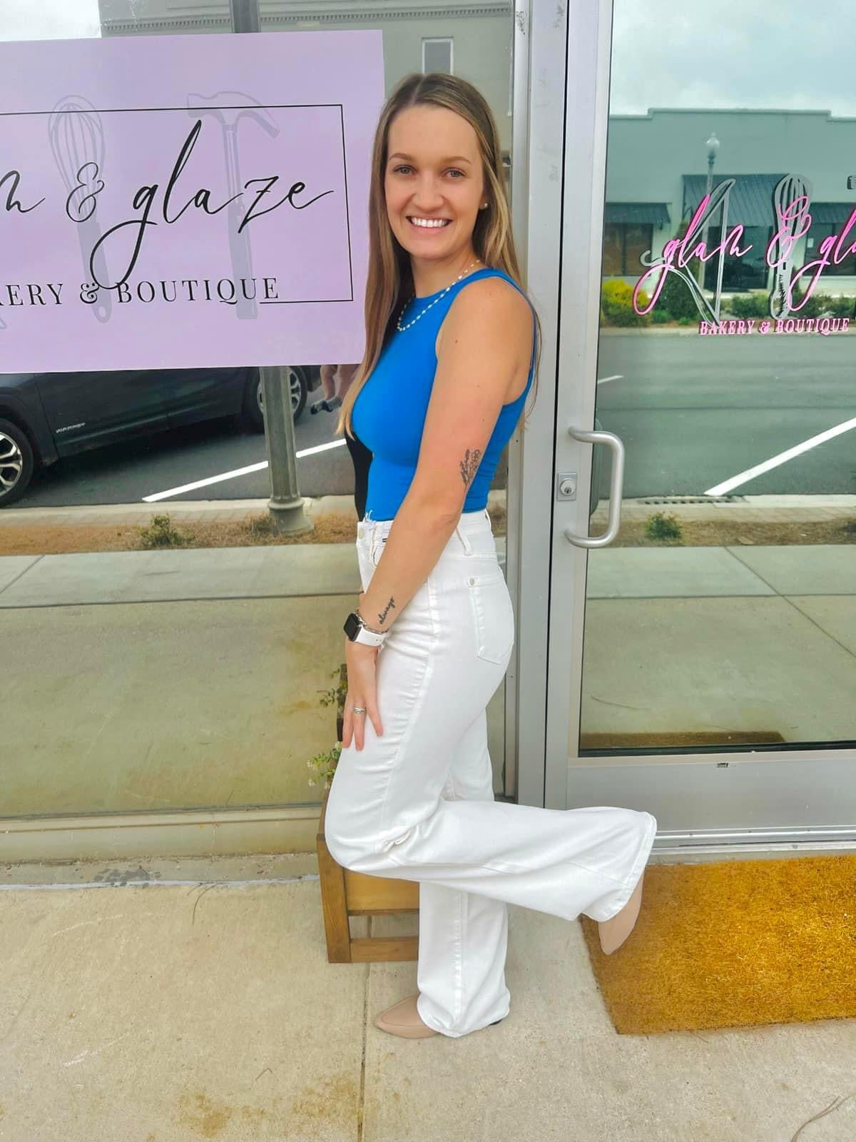 Judy Blue Wide Leg White Jeans