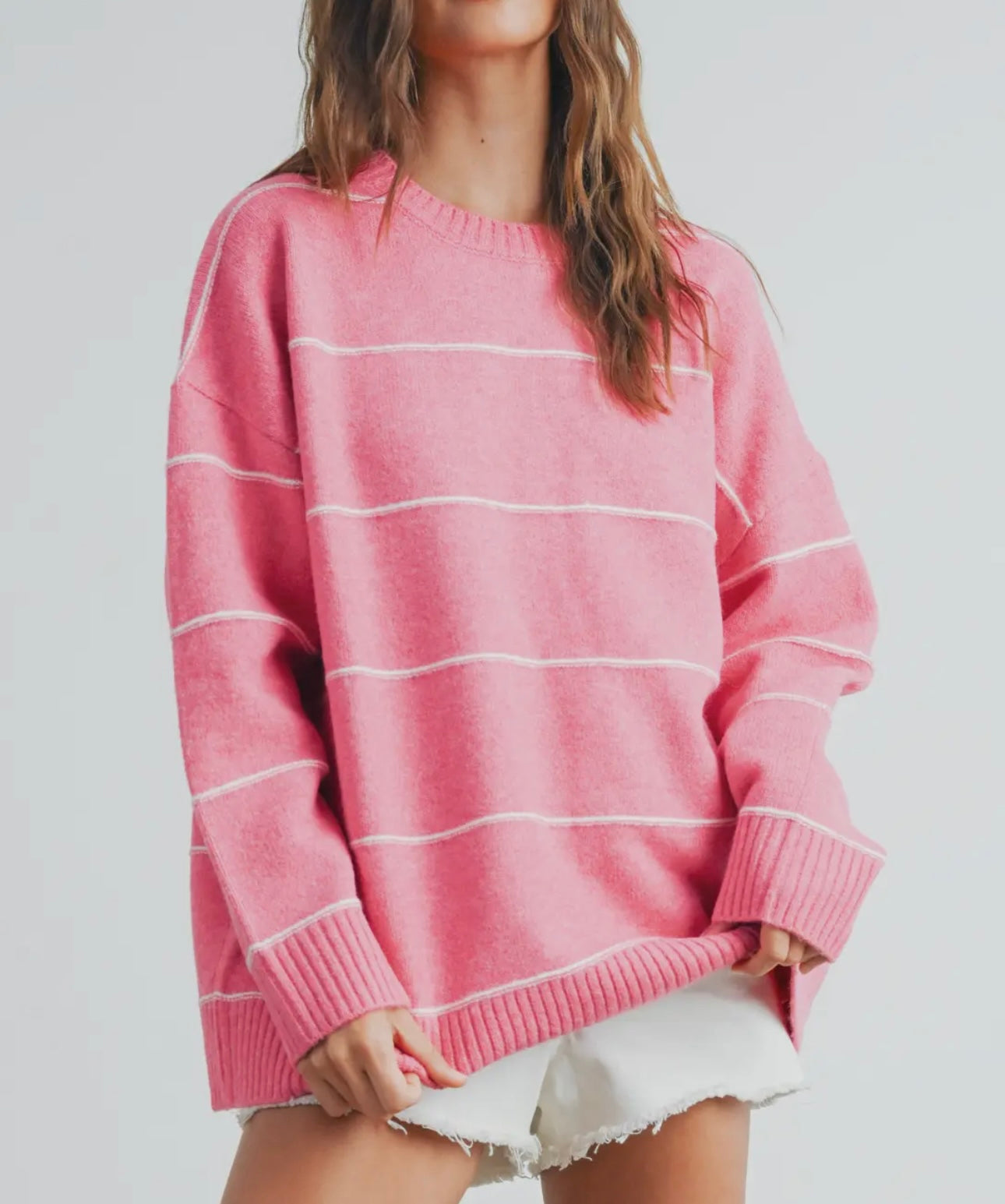 Pink Striped Sweater