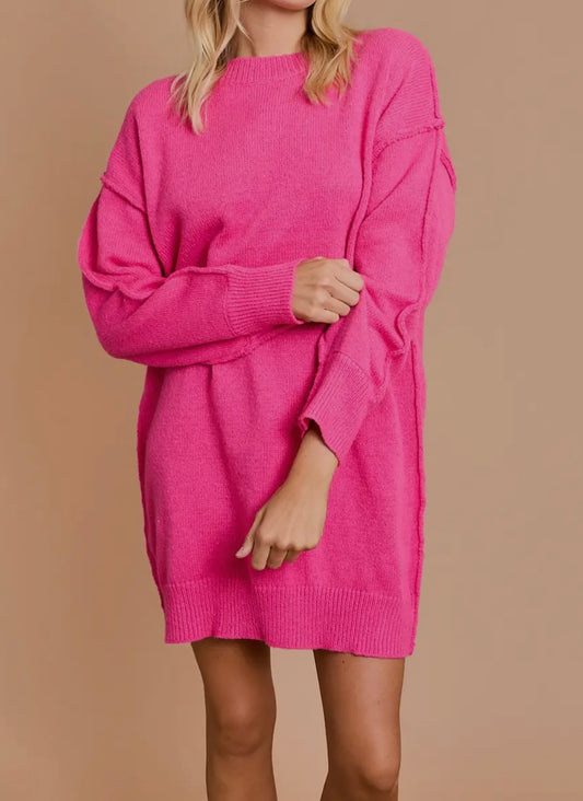 Oversized tunic sweater dress