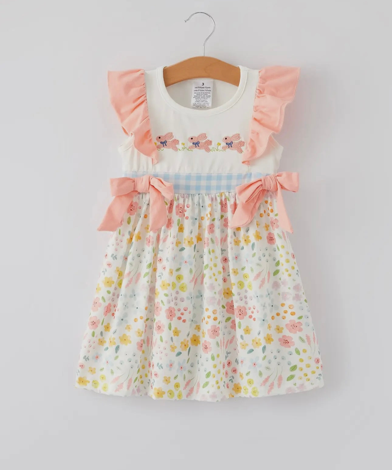 Easter Bunny Embroidery girls dress