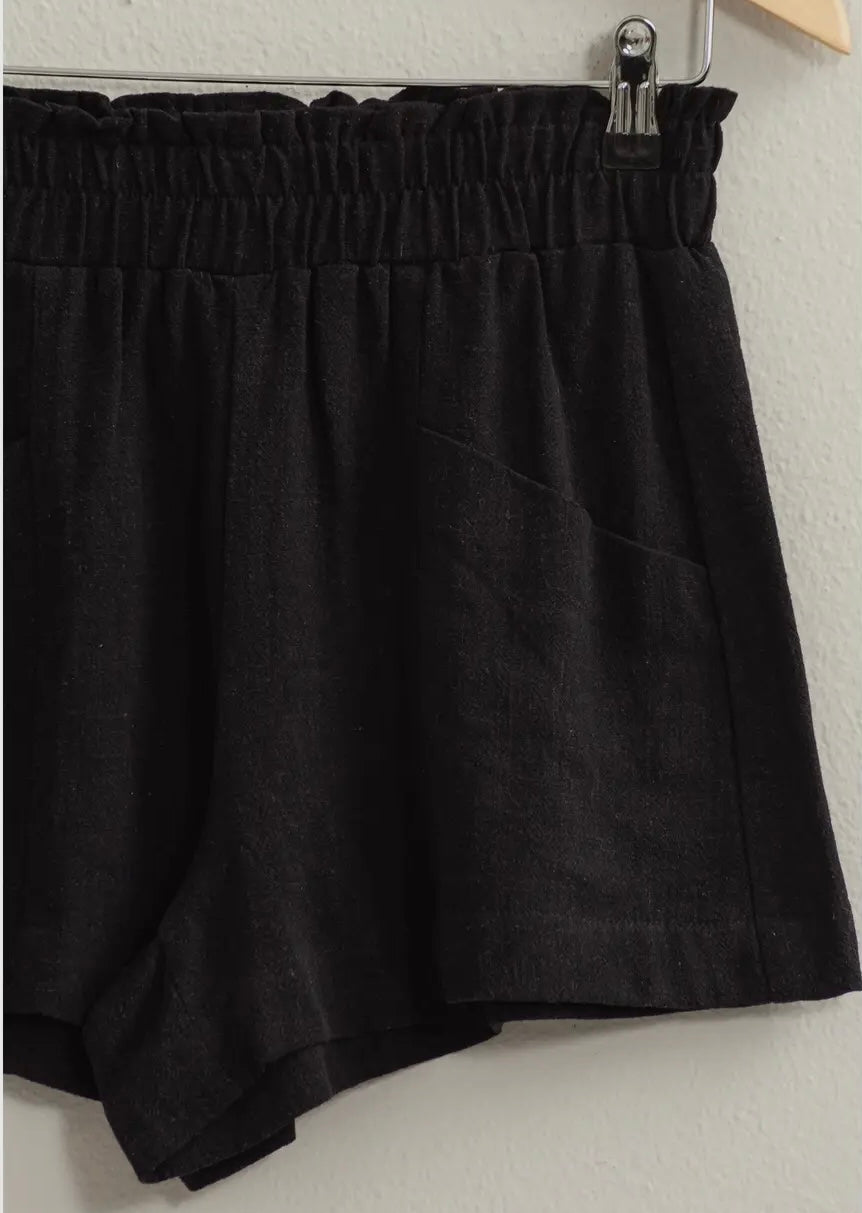 High waisted linen shorts