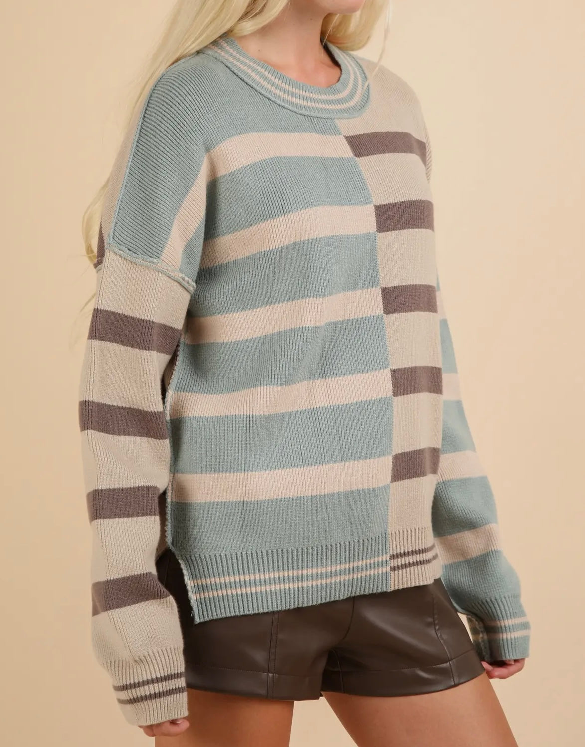 Colorblock Oversized Sweater Top
