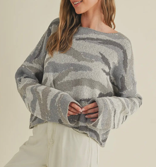 Camo lightweight sweater