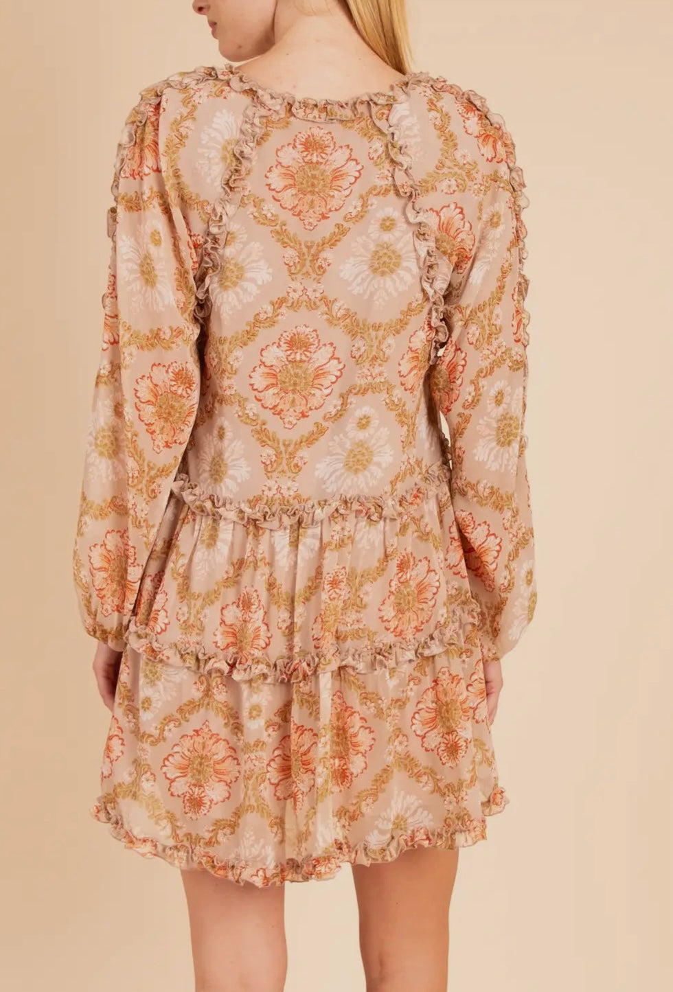 Floral Print Long Sleeve Dress