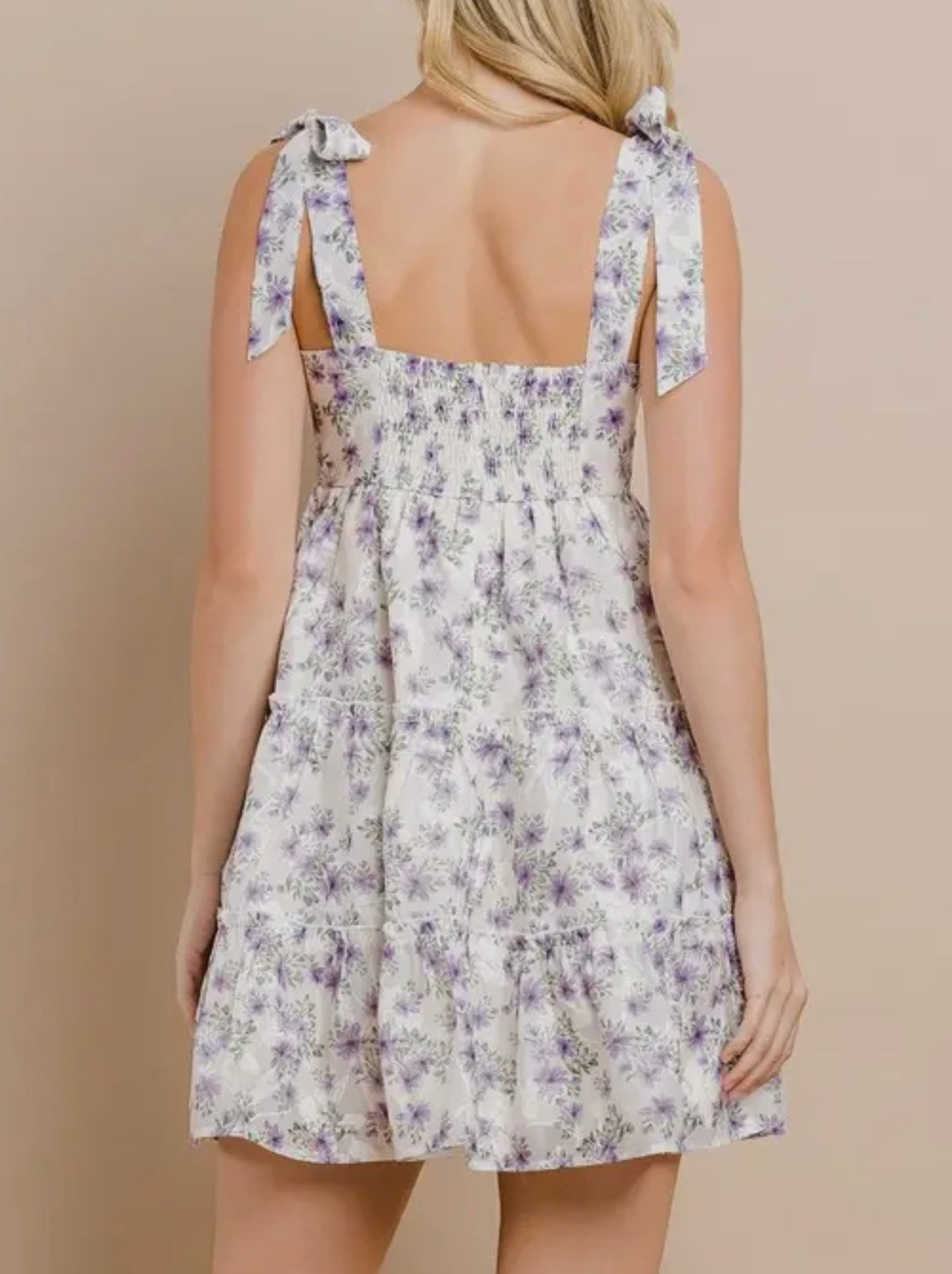Lavender Floral Tiered Dress