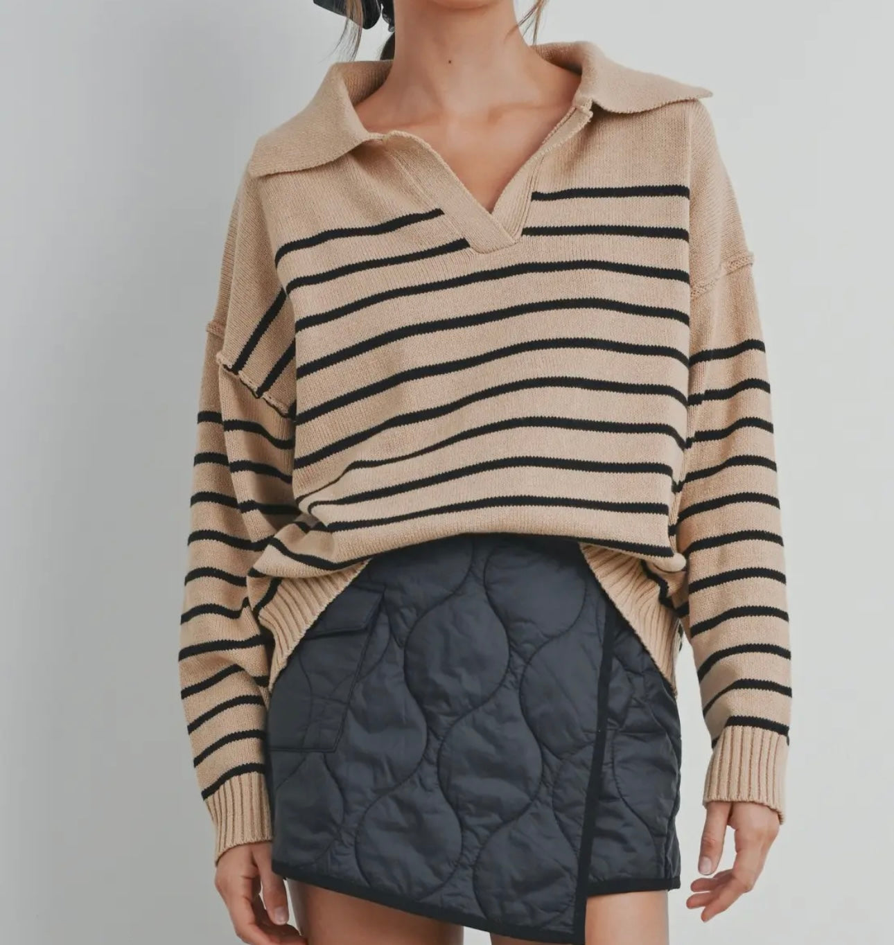 V-Neck striped sweater