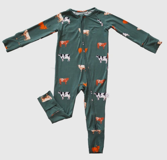 Green Cow Bamboo Baby Sleeper