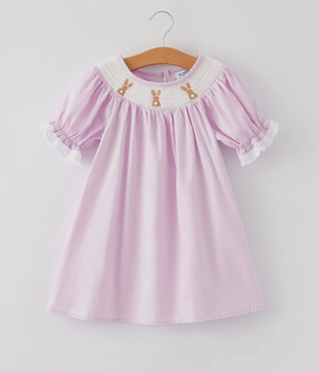 Girls Easter Bunny Purple Smocked Romper or dress