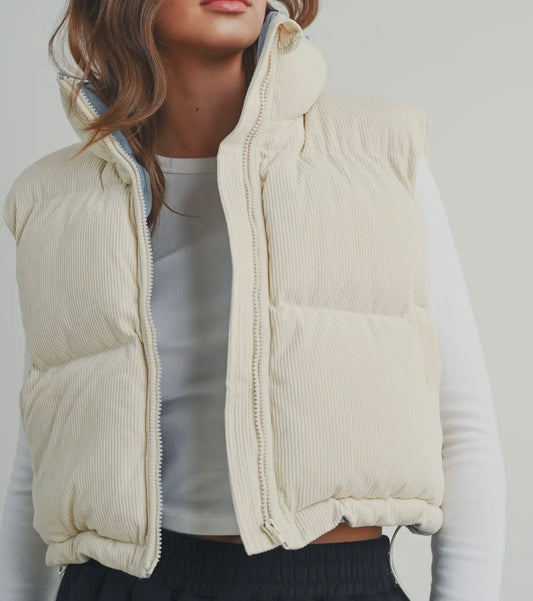 Corduroy Puffer Vest