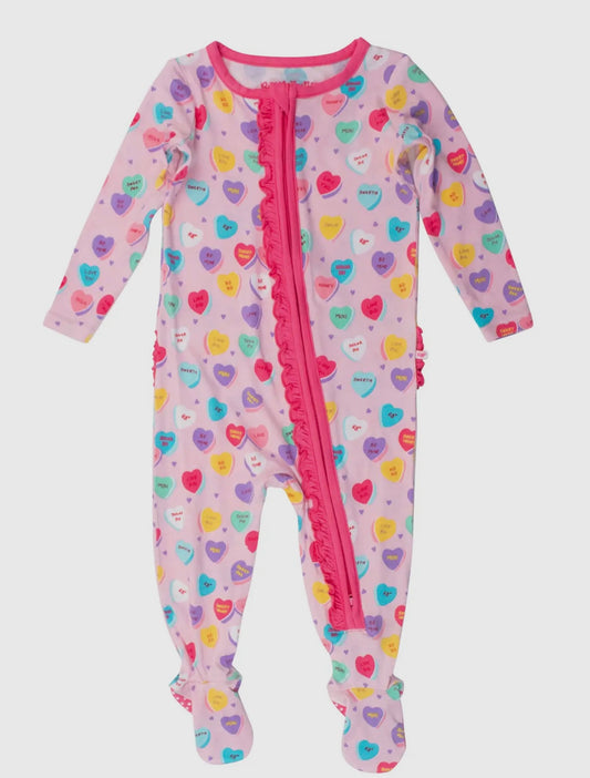 Baby Girls Be My Valentine Bamboo Footed Pajamas