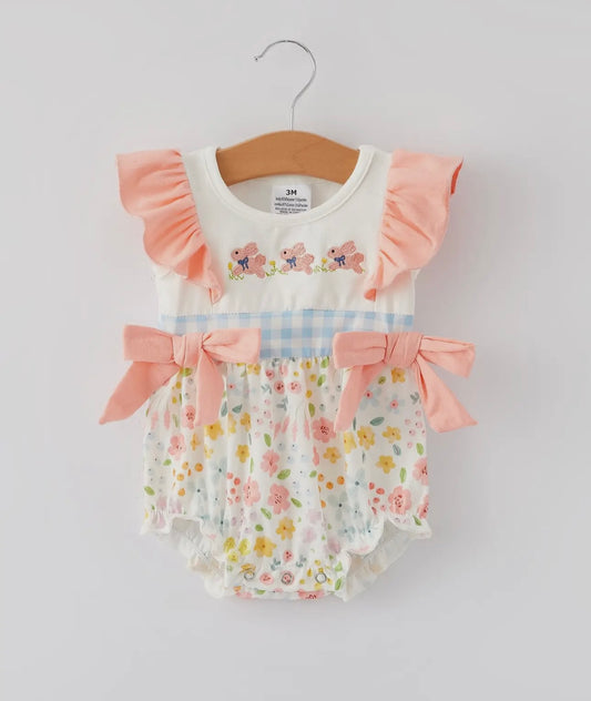 Easter Bunny Embroidery girls dress