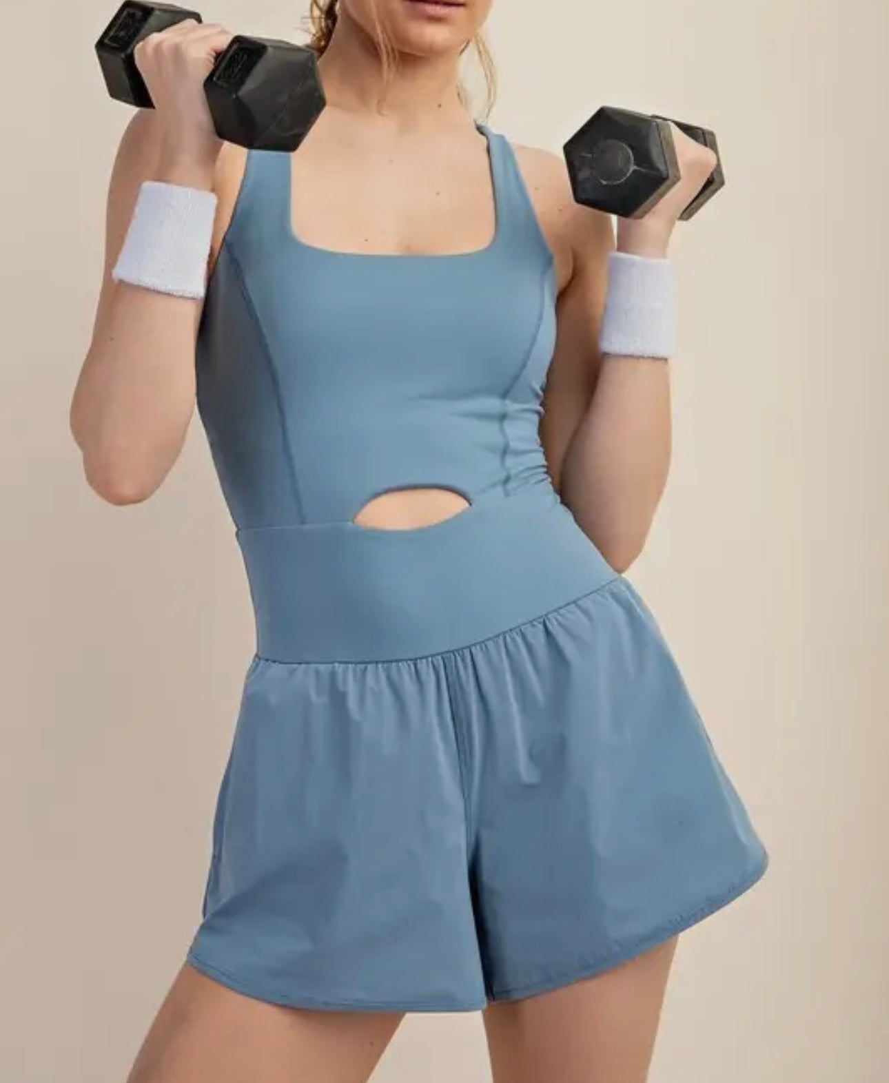Butter Nylon Athletic Romper