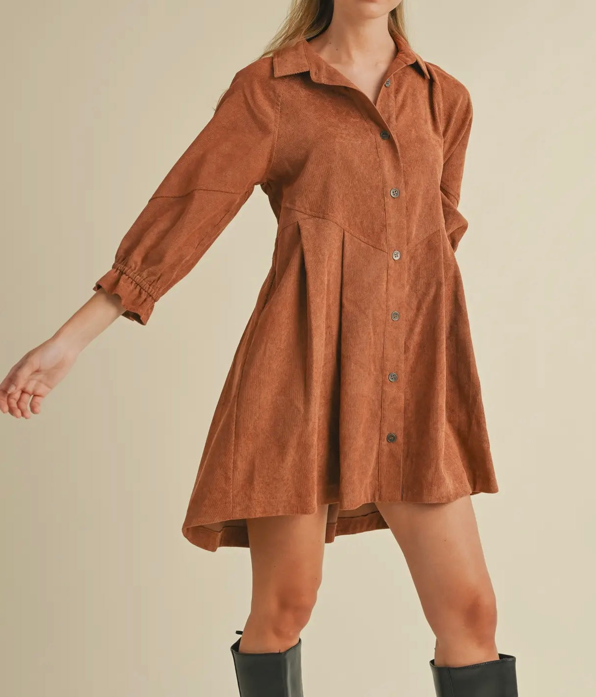 Corduroy Button Down Dress