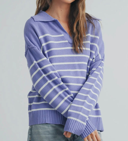 V-Neck striped sweater