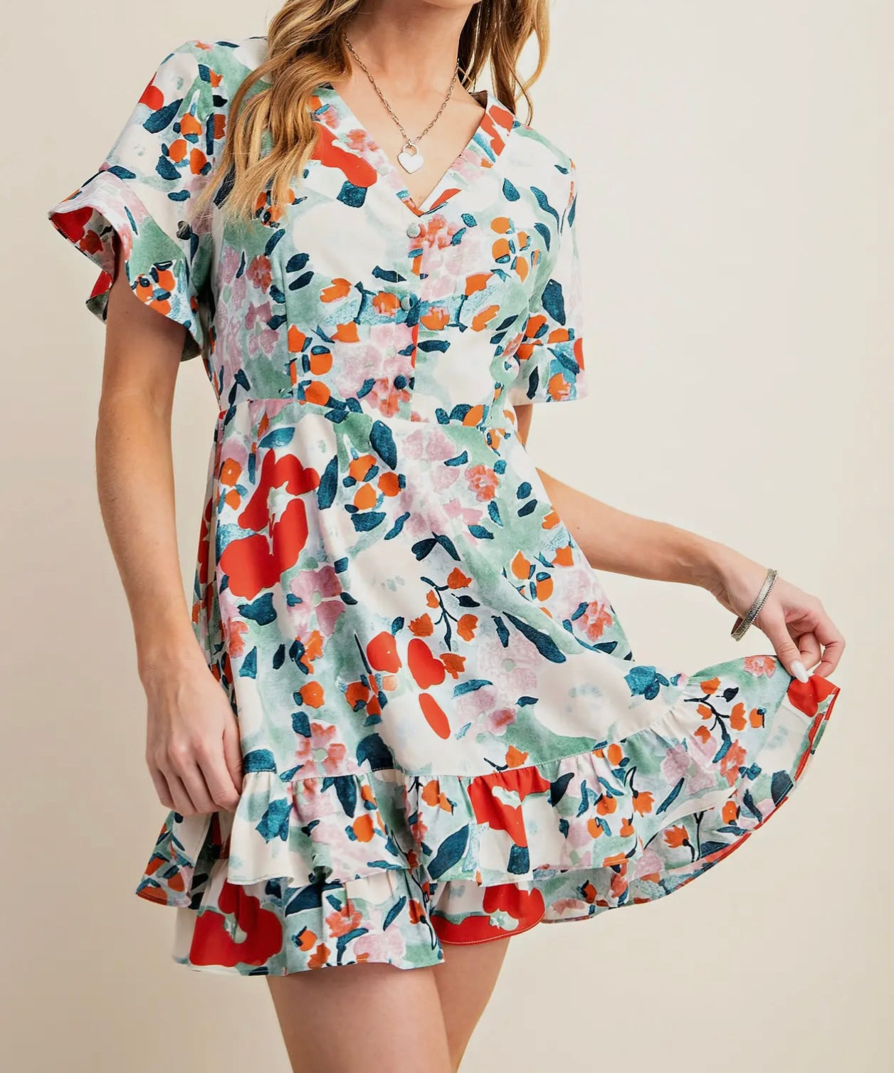 Colorful Button Down Dress