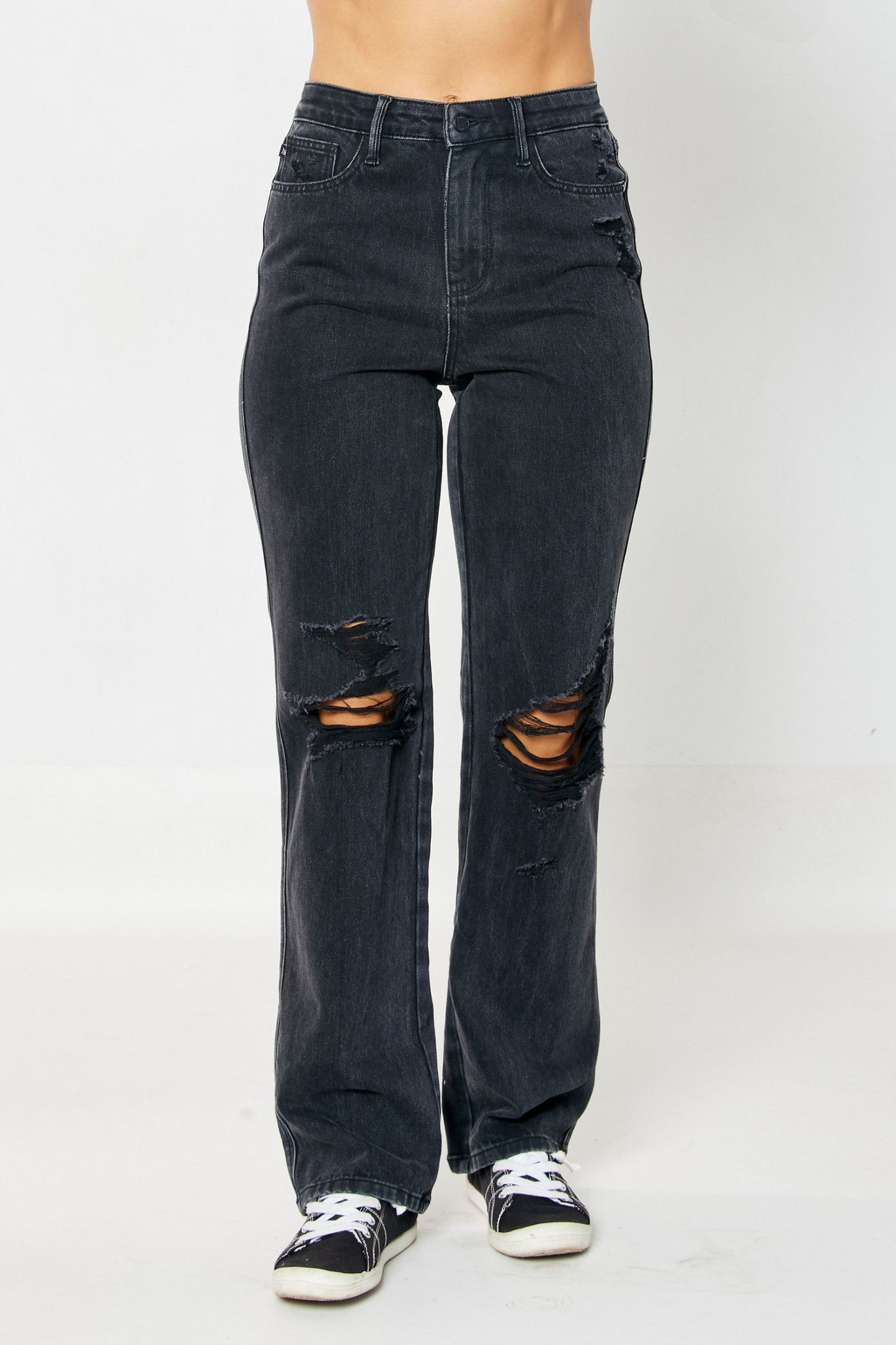Judy Blue Rigid Magic Straight leg black distressed