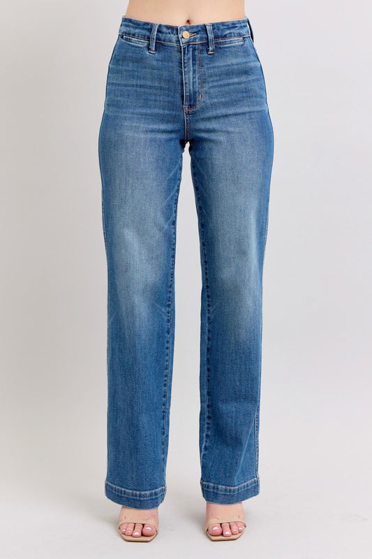 Judy Blue Contrast Thread Straight Jeans