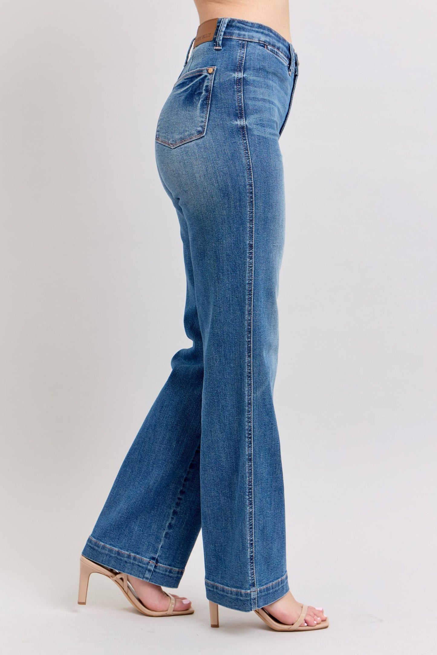 Judy Blue Contrast Thread Straight Jeans