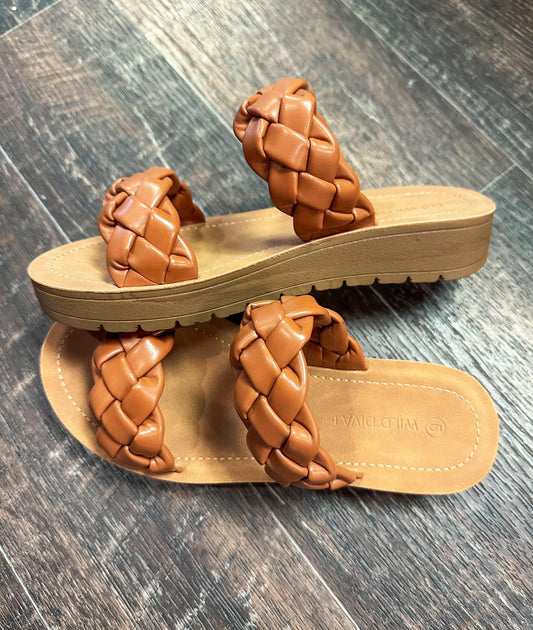 Whiskey Braided Sandals