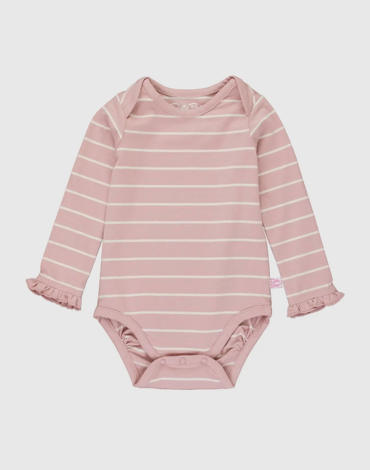 Baby Girls Mauve Striped Ruffle Bodysuit