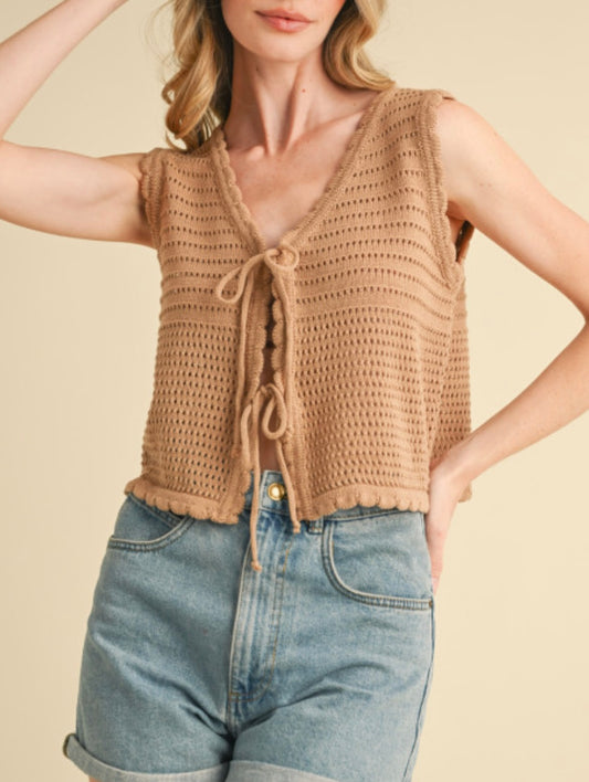 Mocha Tie Top
