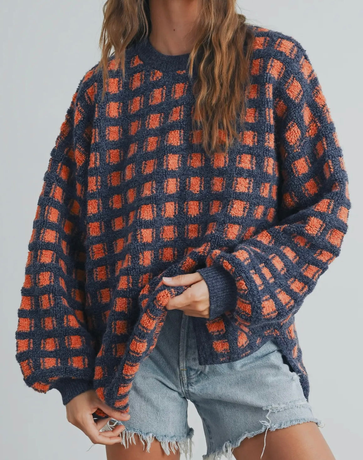 Checkered Oversized Sweater