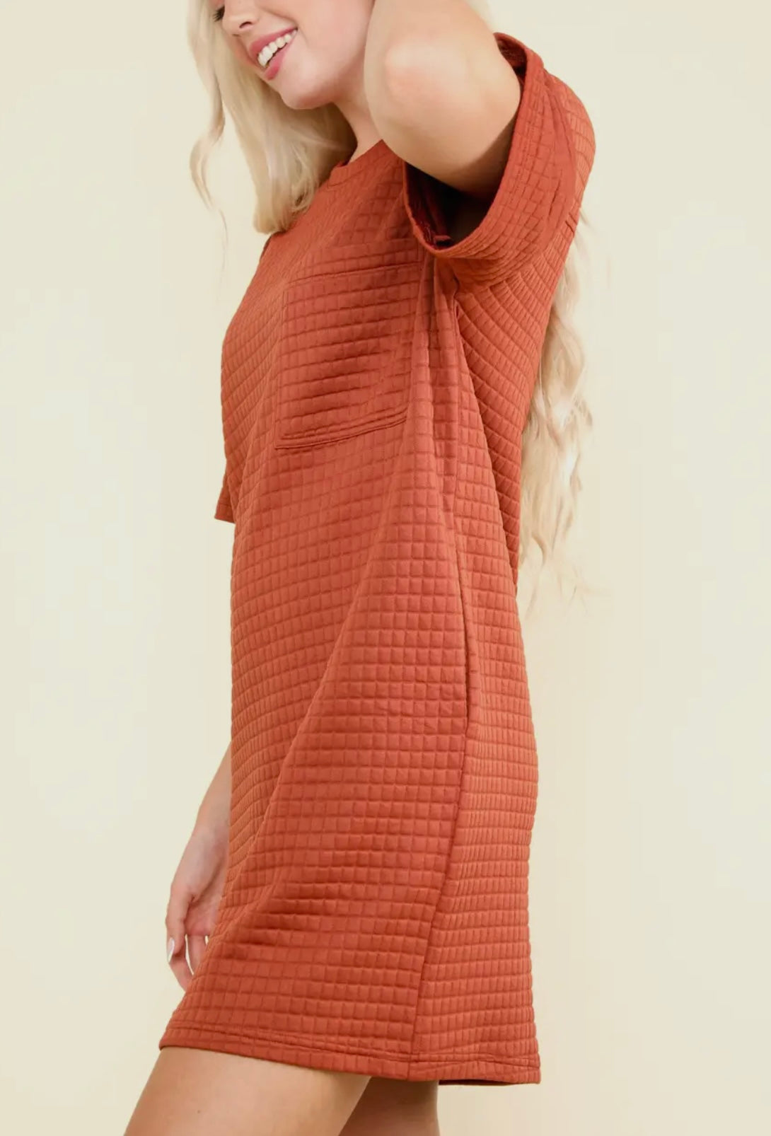 Oversized quilted basic dress