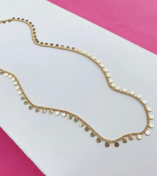 Gold filled coin chain choker