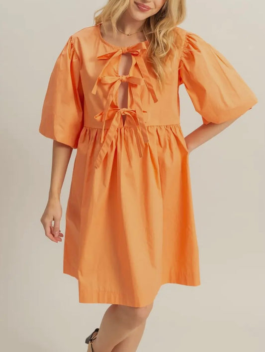 Ribbon Poplin Dress