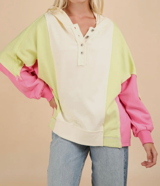 Colorblock Hoodie Top