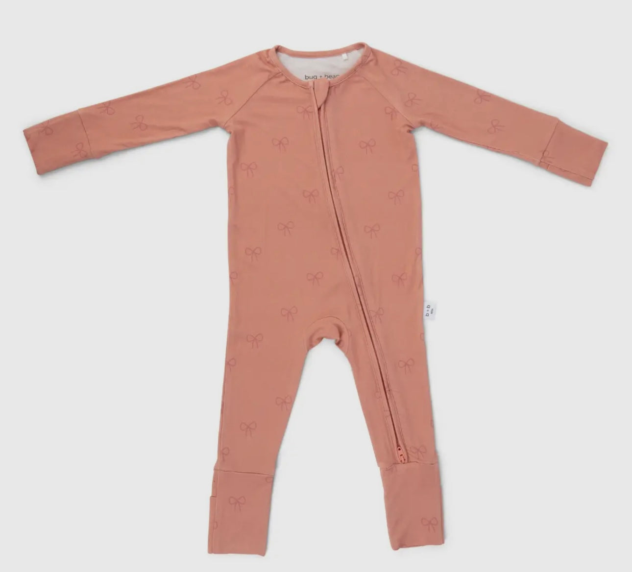 Pink Bow Bamboo Baby Sleeper