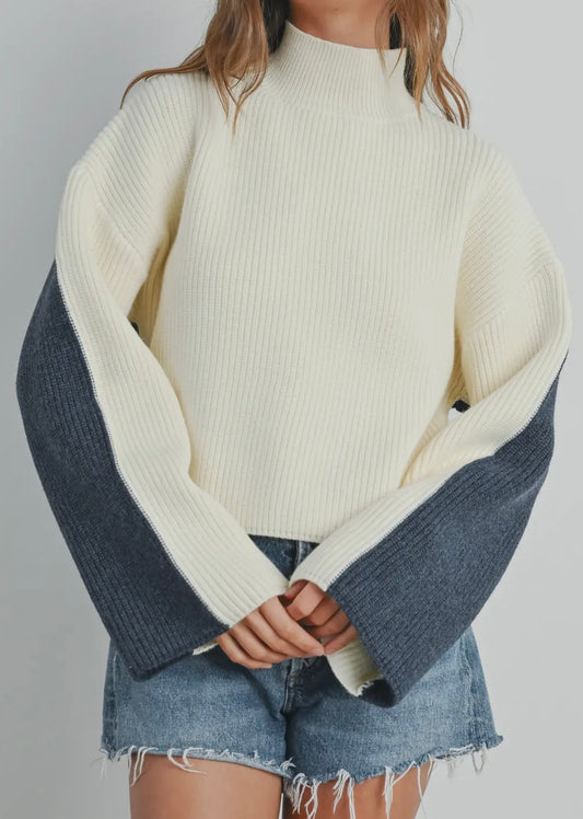 Two-toned Turtleneck Sweater