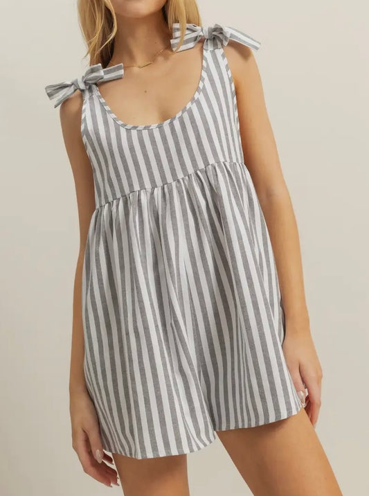 Striped Bow Romper