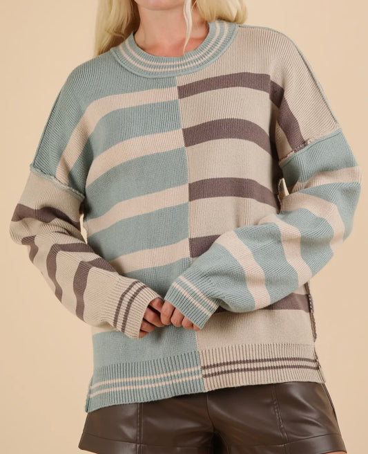 Colorblock Oversized Sweater Top