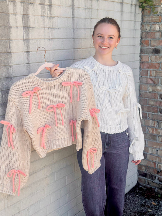 Bow Appliqué Sweater