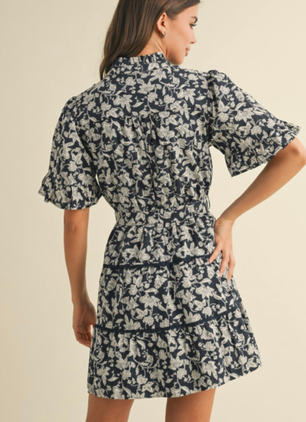 Navy Floral Dress