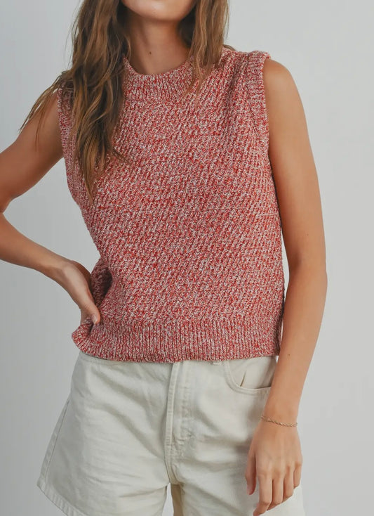 Sleeveless Crew Neck Sweater Vest