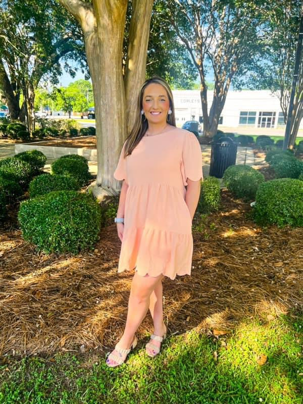 Peach Scallop Dress